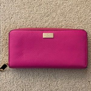 Kate Spade Zip Around Wallet - Hot Pink